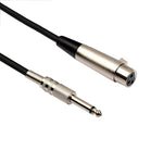 Câble microphone XLR 3 broches femelle vers jack 1/4 pouce (6,35 mm) mono blindé de 10 m, longueur : 10 m