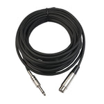 Câble microphone XLR 3 broches femelle vers jack 1/4 pouce (6,35 mm) mono blindé de 10 m, longueur : 10 m