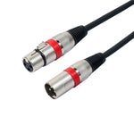 Câble micro audio blindé XLR mâle 3 broches vers XLR femelle, longueur : 3 m (Rouge)