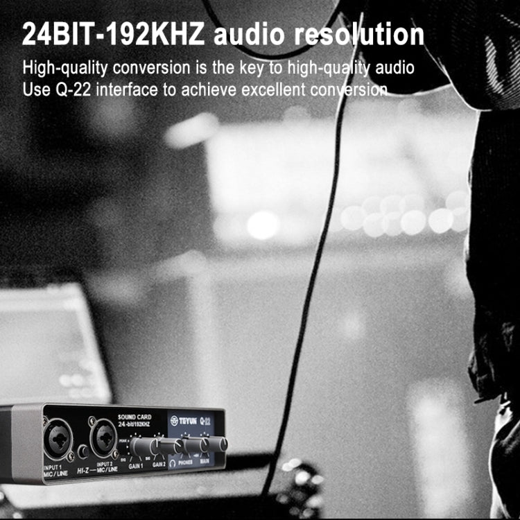 Carte son externe microphone USB TEYUN Q-22 pour ordinateur, Q-22