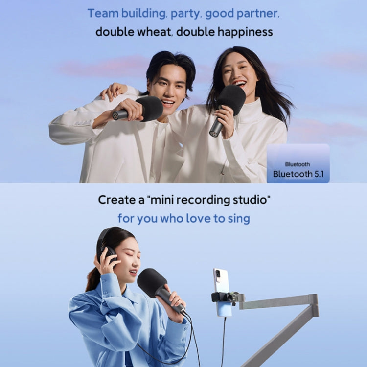 Microphone karaoké stéréo à réduction de bruit Bluetooth 5.1 original Xiaomi Mijia