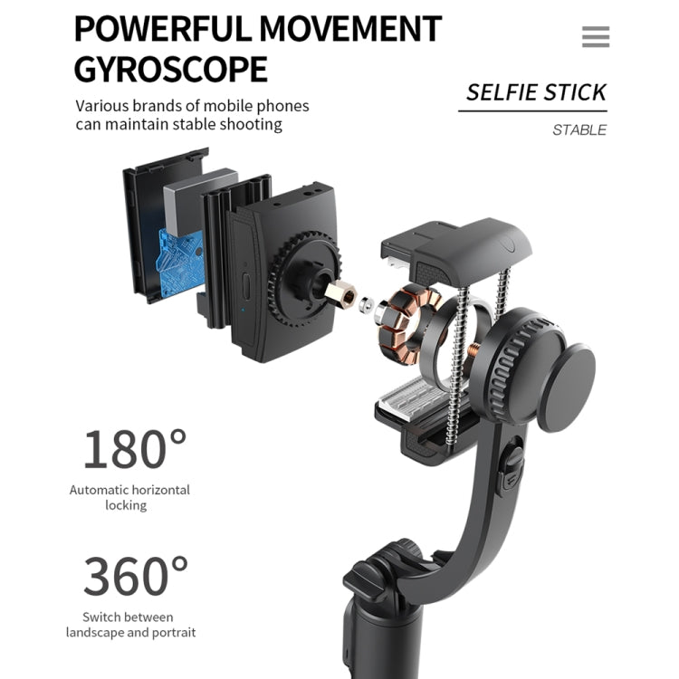 Stabilisateur Gimbal Q08 avec télécommande Bluetooth, trépied et perche à selfie, Q08 (noir), Q08 (blanc)