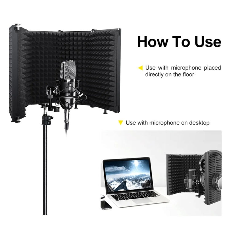 Bouclier d'isolation pour microphone d'enregistrement pliable XTUGA P75, P75