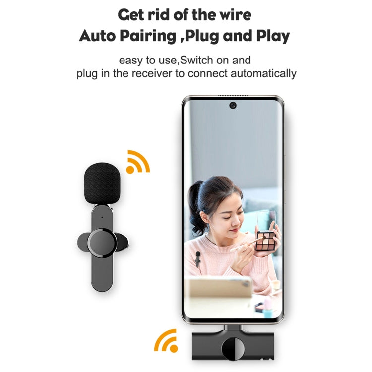 Microphone cravate sans fil pour diffusion en direct avec interface Type-C / USB-C, Type-C