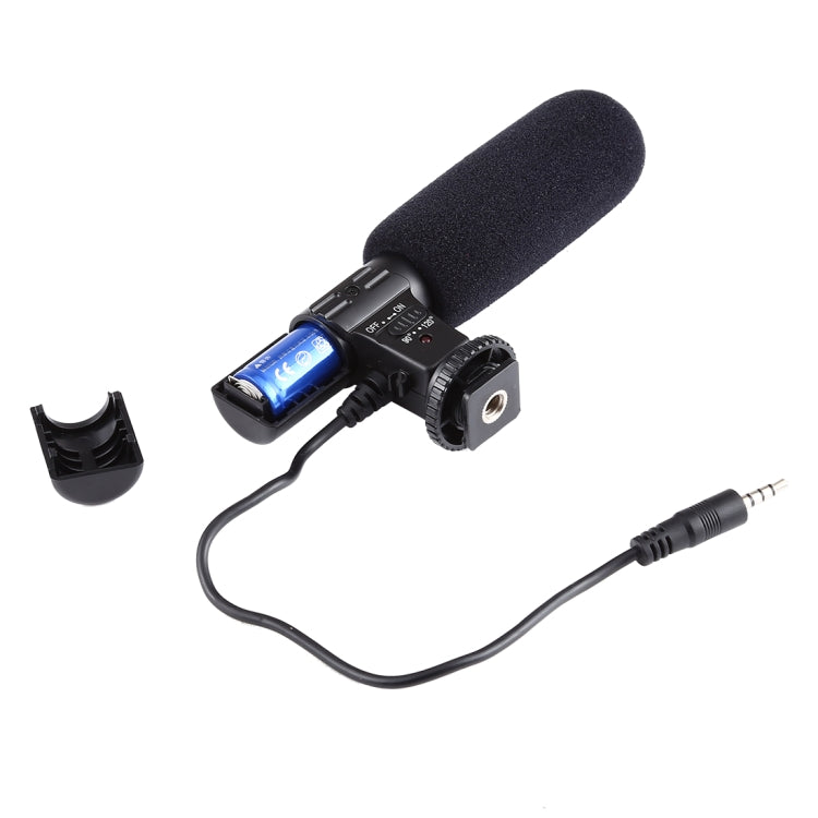 MIC-02 Microphone stéréo clair à taux de 30-18000Hz pour smartphone, longueur du câble : 28 cm