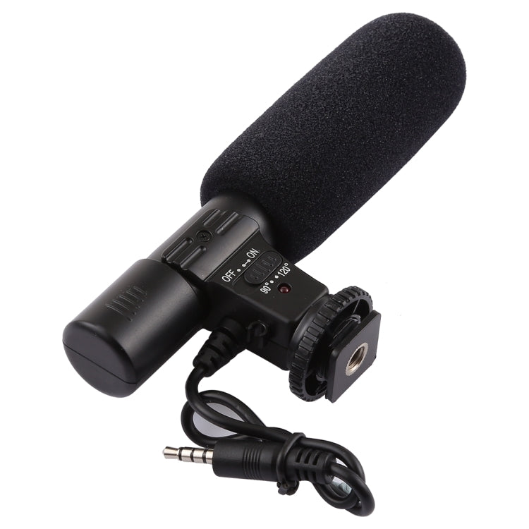 MIC-02 Microphone stéréo clair à taux de 30-18000Hz pour smartphone, longueur du câble : 28 cm