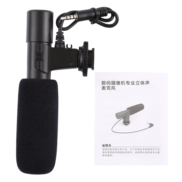 MIC-02 Microphone stéréo clair à taux de 30-18000Hz pour smartphone, longueur du câble : 28 cm