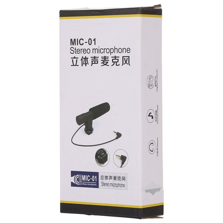 MIC-02 Microphone stéréo clair à taux de 30-18000Hz pour smartphone, longueur du câble : 28 cm
