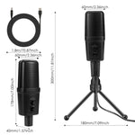 Microphone professionnel à condensateur Yanmai SF-970 avec support trépied et câble USB, longueur du câble : 1,8 m