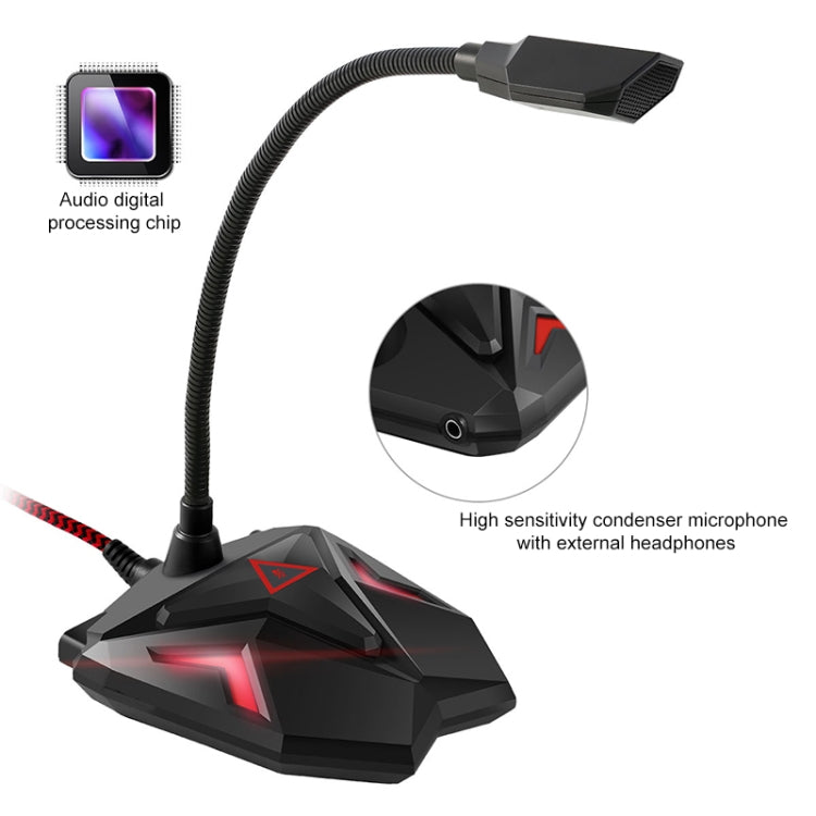 Microphone de jeu capacitif G55 avec indicateur LED