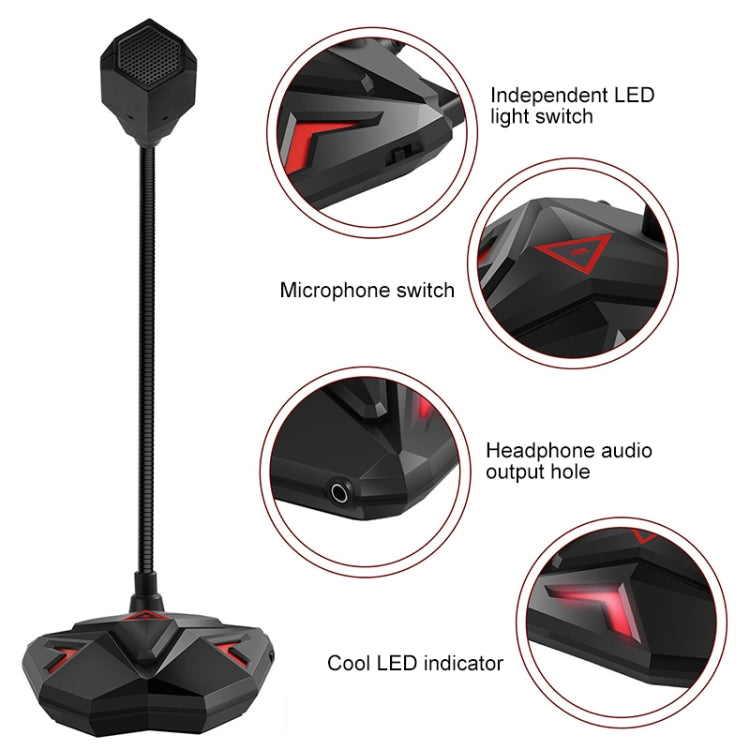 Microphone de jeu capacitif G55 avec indicateur LED
