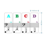 2 autocollants transparents pour piano électronique/orgue (88/61/54/49 touches), avec notation musicale et gammes.