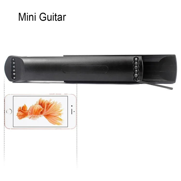 Outil d'entraînement portable pour guitare de poche à 6 frettes, idéal pour les débutants et pour la pratique des accords et des doigtés.