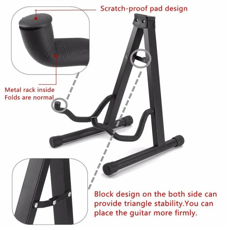 Support de guitare vertical pliable universel en métal, support de guitare en métal
