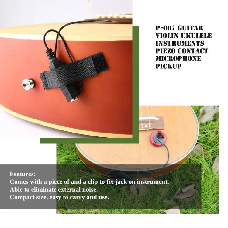 Capteur de son multifonctionnel adhésif pour guitare en bois, Capteur de son multifonctionnel adhésif