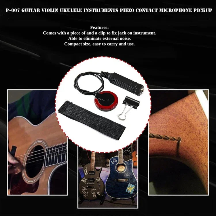 Capteur de son multifonctionnel adhésif pour guitare en bois, Capteur de son multifonctionnel adhésif