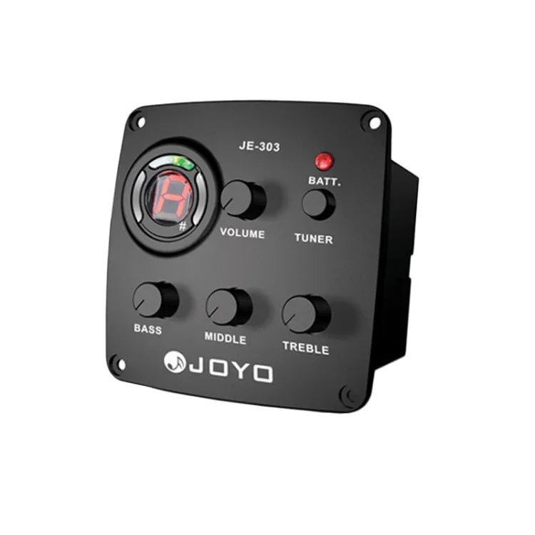 JOYO JE-303 Micro de guitare avec préampli, égaliseur 3 bandes, accordeur et fonction d'accordage, JE-303