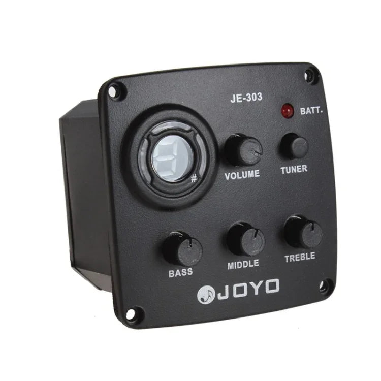 JOYO JE-303 Micro de guitare avec préampli, égaliseur 3 bandes, accordeur et fonction d'accordage, JE-303