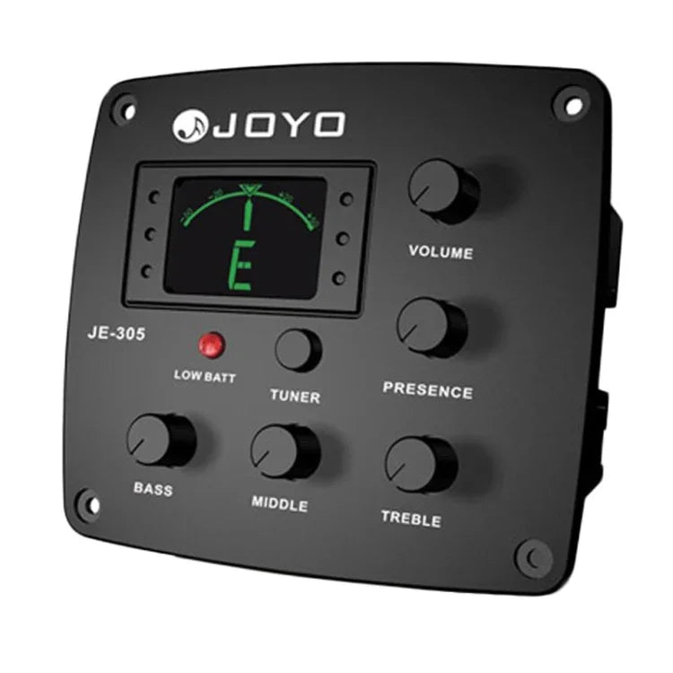 JOYO JE-305 Micro de guitare avec préampli, égaliseur 4 bandes, accordeur et fonction d'accordage, JE-305
