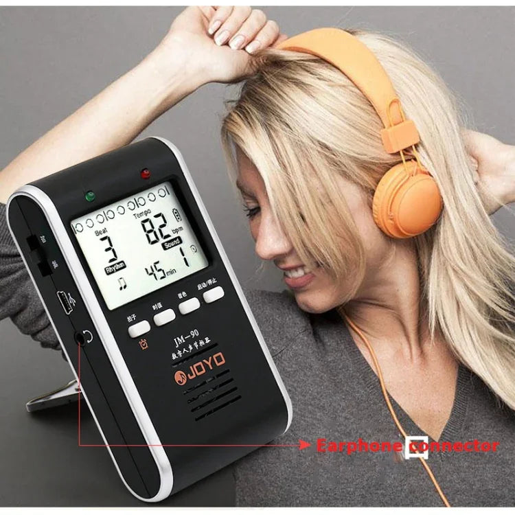 Métronome électronique numérique portable rechargeable JOYO JM-90 à pince avec indicateur LED et générateur de tonalité pour guitare, violon et ukulélé, JM-90 (noir), JM-90 (blanc)