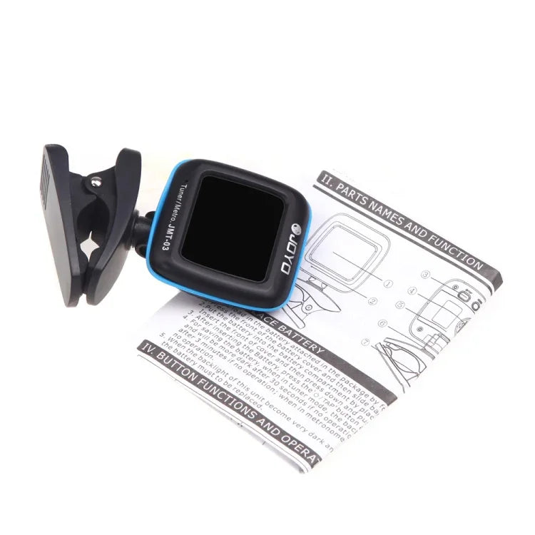Accordeur de guitare portable à pince JOYO JMT-03, métronome, compatible avec les modes d'accordage micro et pince, rotation à 360°, pour guitare, violon et ukulélé, JMT-03