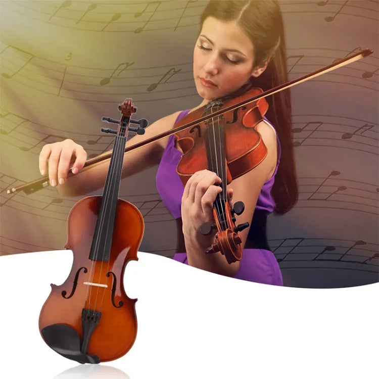 Violon acoustique 4/4, taille standard, fait main en bois massif.