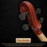 Violon acoustique 4/4, taille standard, fait main en bois massif.