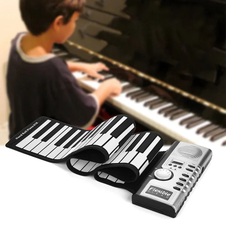 Piano électronique portable à clavier souple enroulable 61 touches avec haut-parleurs, 61 touches