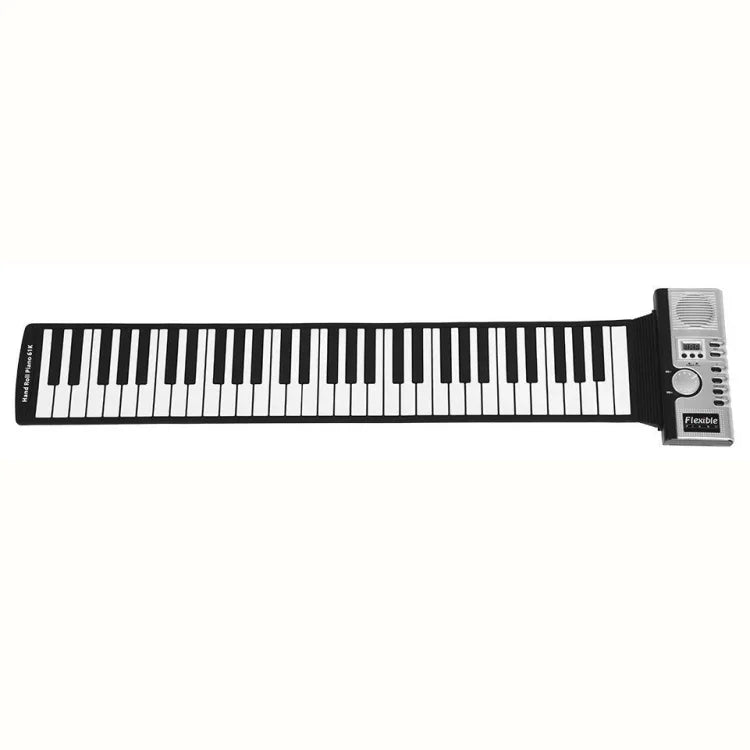 Piano électronique portable à clavier souple enroulable 61 touches avec haut-parleurs, 61 touches