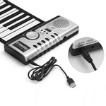 Piano électronique portable à clavier souple enroulable 61 touches avec haut-parleurs, 61 touches