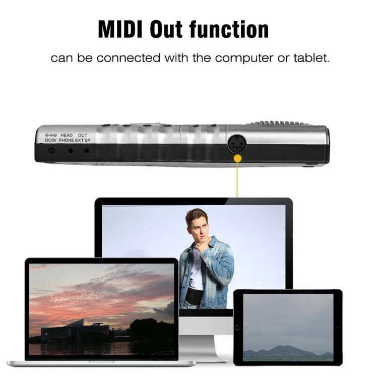 Piano électronique portable à clavier souple enroulable 61 touches avec haut-parleurs, 61 touches