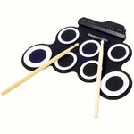 Tambour électronique USB portable en silicone, tambour électronique USB (noir), tambour électronique (vert)