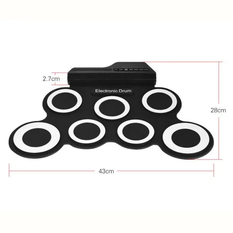 Tambour électronique USB portable en silicone, tambour électronique USB (noir), tambour électronique (vert)