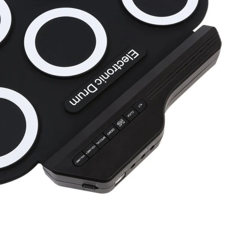 Tambour électronique USB portable en silicone, tambour électronique USB (noir), tambour électronique (vert)