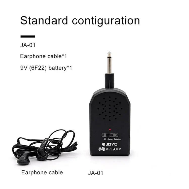 JOYO JA-01 Amplificateur de guitare portable 2W à grand volume, mini haut-parleurs pour guitare électrique et basse, avec distorsion, compatible MP3/écouteurs, JA-01