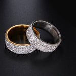 Bague éternité en acier inoxydable pour alliance de mariage, fiançailles, promesse, cristaux et strass incrustés, cercle rond, 57 mm, taille US : 10, diamètre intérieur : 20 mm, périmètre : 62,8 mm, 10