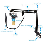 Ensemble microphone BM-800 avec suspension antivibrations en métal haut de gamme pour réseau K-Song, kit BM800 noir, kit BM800 rose, kit BM800 bleu, kit BM800 blanc
