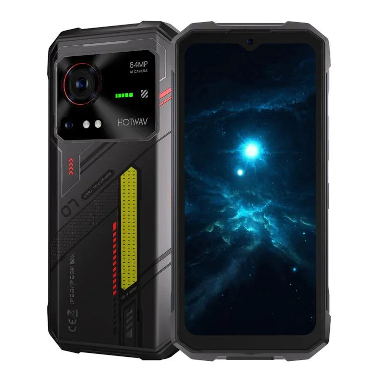Téléphone robuste HOTWAV Hyper 7, 8 Go + 256 Go, batterie 10 800 mAh, écran 6,6 pouces, Android 14, processeur MediaTek Dimensity 7050 5G, compatible 5G, OTG et NFC.