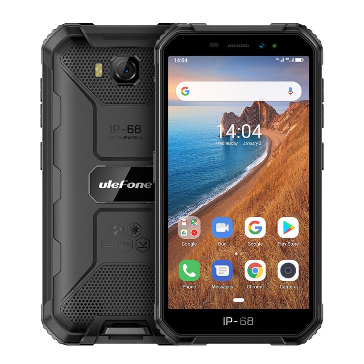 Étanchéité IP68/IP69K, Résistance aux Chocs et à la Poussière, Identification Faciale, Batterie 4000mAh, Écran 5,0 pouces, Android 9.0, MTK6580A/W Quad Core jusqu'à 1,3 GHz, Réseau : 3G, Armor X6 2 Go+16 Go