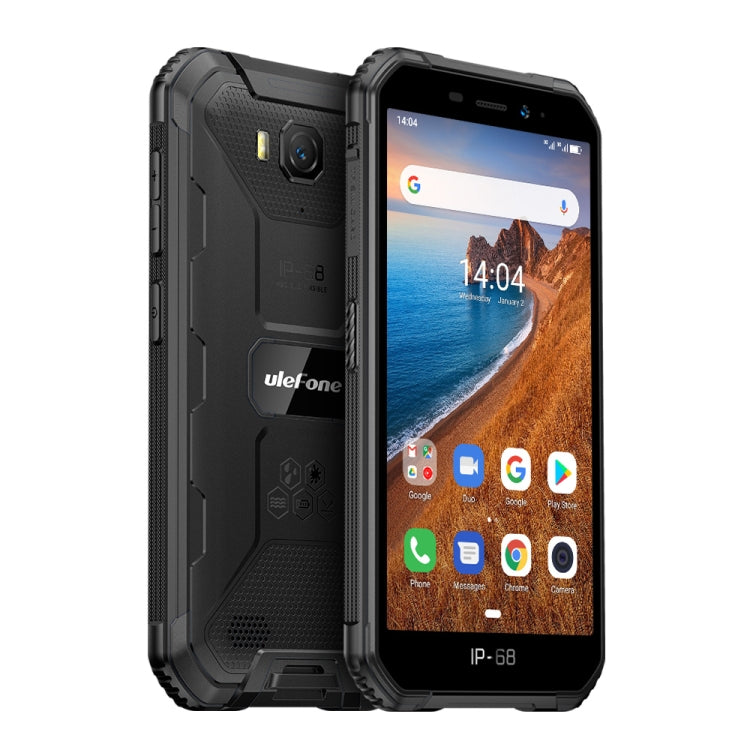 Étanchéité IP68/IP69K, Résistance aux Chocs et à la Poussière, Identification Faciale, Batterie 4000mAh, Écran 5,0 pouces, Android 9.0, MTK6580A/W Quad Core jusqu'à 1,3 GHz, Réseau : 3G, Armor X6 2 Go+16 Go