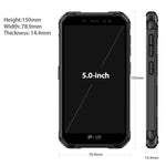 Étanchéité IP68/IP69K, Résistance aux Chocs et à la Poussière, Identification Faciale, Batterie 4000mAh, Écran 5,0 pouces, Android 9.0, MTK6580A/W Quad Core jusqu'à 1,3 GHz, Réseau : 3G, Armor X6 2 Go+16 Go
