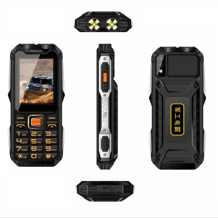 Étanche, antichoc, antipoussière, batterie 16800mAh, 2,4 pouces, 21 touches, Bluetooth, lampe de poche LED, FM, SOS, double SIM, réseau : 2G, Q8 2G