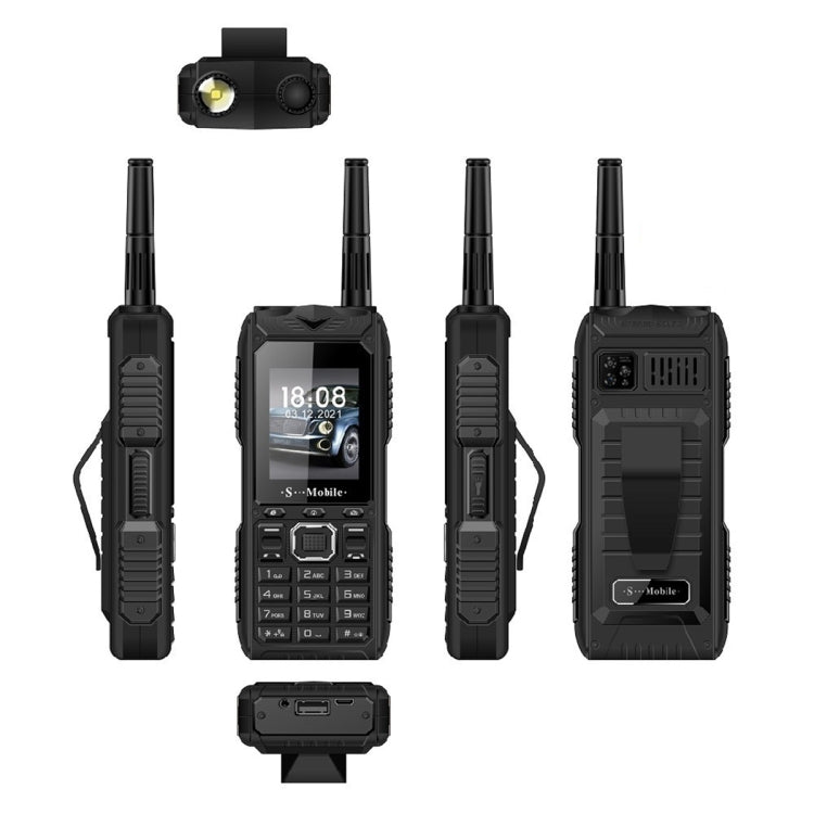 Étanche, antichoc, antipoussière, batterie 2400mAh, 2,2 pouces, 21 touches, lampe de poche LED, FM, quadruple SIM, avec antenne