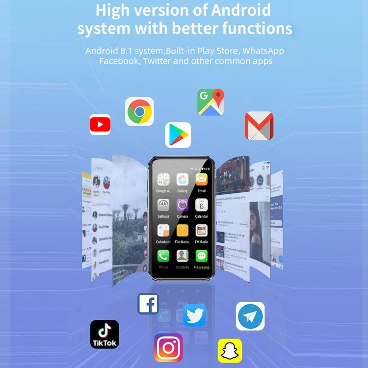 Smartphone Android 8.1 de 3 pouces, processeur quadricœur MTK6580 cadencé à 1,3 GHz, compatible 3G, double SIM, version internationale avec Google Play.