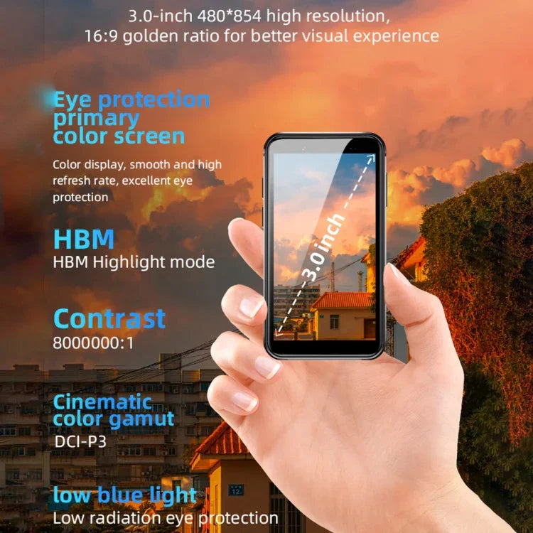 Smartphone Android 8.1 de 3 pouces, processeur quadricœur MTK6580 cadencé à 1,3 GHz, compatible 3G, double SIM, version internationale avec Google Play.