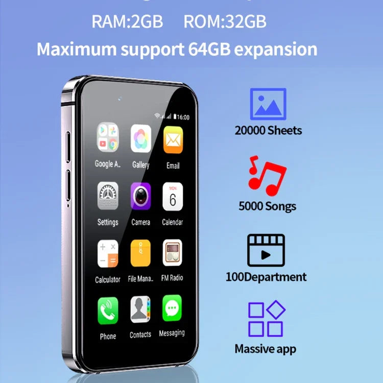 Smartphone Android 8.1 de 3 pouces, processeur quadricœur MTK6580 cadencé à 1,3 GHz, compatible 3G, double SIM, version internationale avec Google Play.