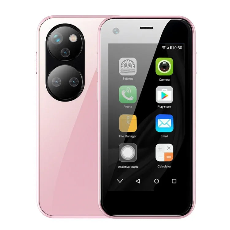 Écran 2,5 pouces, processeur quadricœur MTK6580 jusqu'à 1,3 GHz, Bluetooth, Wi-Fi, radio FM, réseau 3G, double SIM, P40