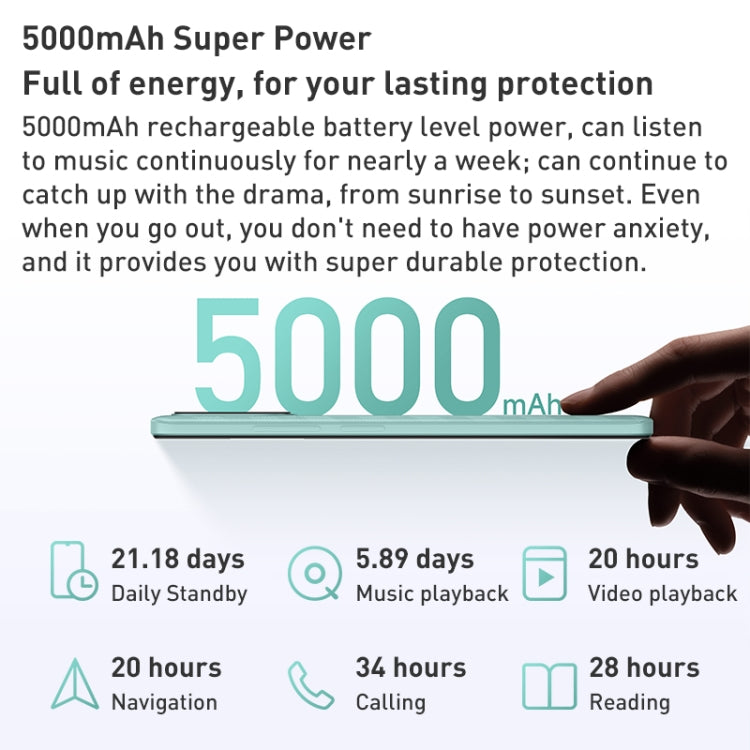Batterie 5000 mAh, reconnaissance faciale et empreinte digitale, écran MIUI 13 de 6,71 pouces, processeur MediaTek Helio G85 octa-core jusqu'à 2 GHz, réseau 4G, double SIM, non compatible avec Google Play, 4 Go de RAM + 128 Go de stockage