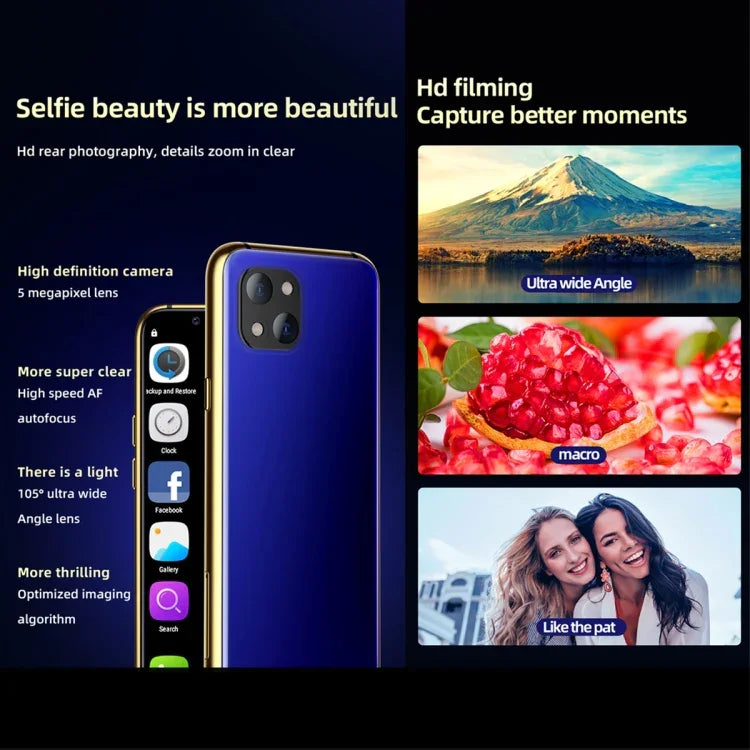 Reconnaissance faciale infrarouge, écran 3,46 pouces, Android 6.0, processeur quadricœur MTK6737 jusqu'à 1,1 GHz, Bluetooth, Wi-Fi, radio FM, réseau 4G, GPS, double SIM, 3 Go de RAM + 64 Go de stockage