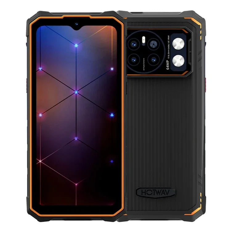 HOTWAV CYBER 13, téléphone robuste IP68/IP69K, 8 Go + 128 Go, batterie 10 800 mAh, écran 6,6 pouces, Android 14.0, processeur octocœur Unisoc T606, réseau : 4G, NFC, OTG